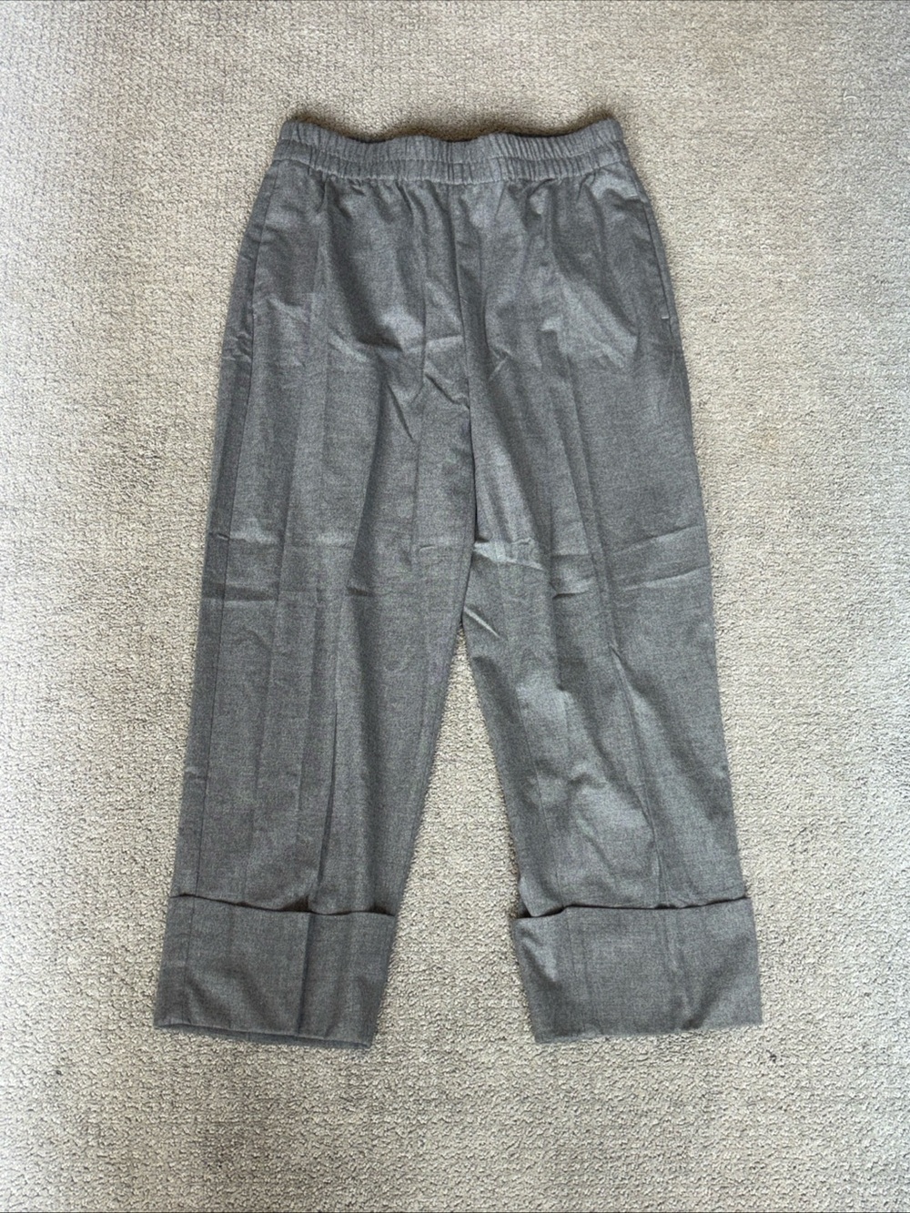 Zara Men's Heather Gray Elastic-Waist Dress Trousers